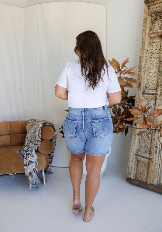 Ladies Light Denim Shorts - Danica Denim Shorts - Daisy's Closet