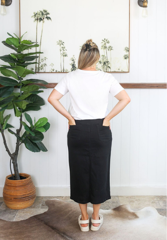 Destiny Denim Skirt Black - Daisy’s Closet