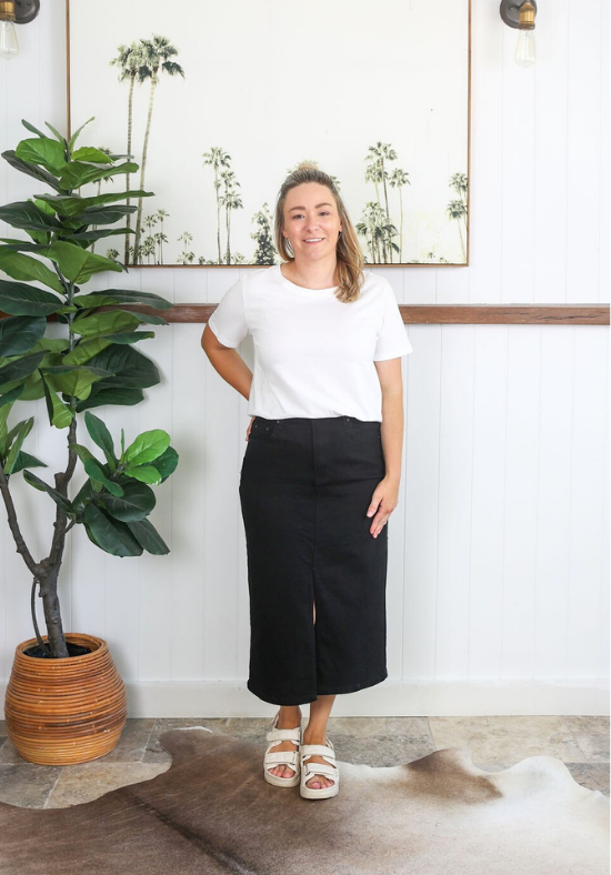 Destiny Denim Skirt Black - Daisy’s Closet