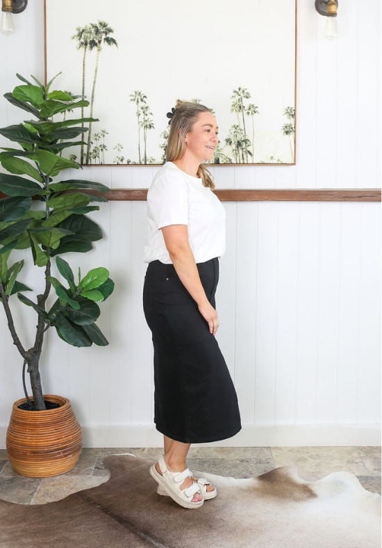 Destiny Denim Skirt Black - Daisy’s Closet