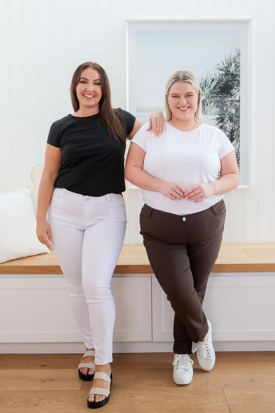 Ladies Jeans - White - Full Length - Plus Size - Curve Friendly - Sizes 6 - 26 - Delta Jeans Front Full Length View Size 14- Daisy's Closet