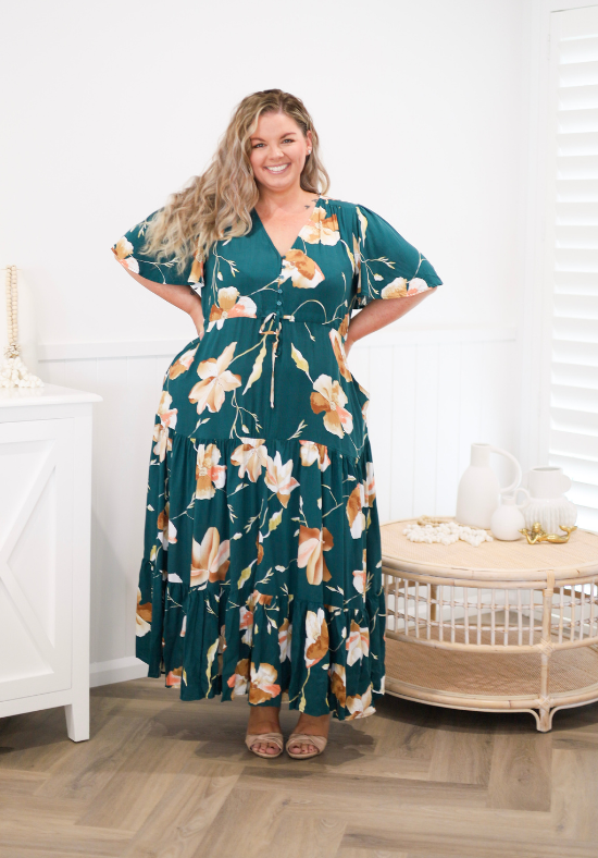 Ladies Maxi Dress Green - Bump Friendly - Sizes 8 -26 Party Dress Daisy's Closet Ladies Maxi Dress Green - Bump Friendly - Sizes 8 -26 Party Dress Daisy's Closet