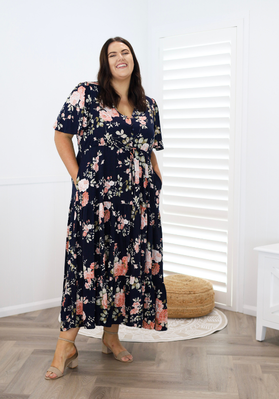 Gracie Maxi Navy Floral Print - Daisy’s Closet